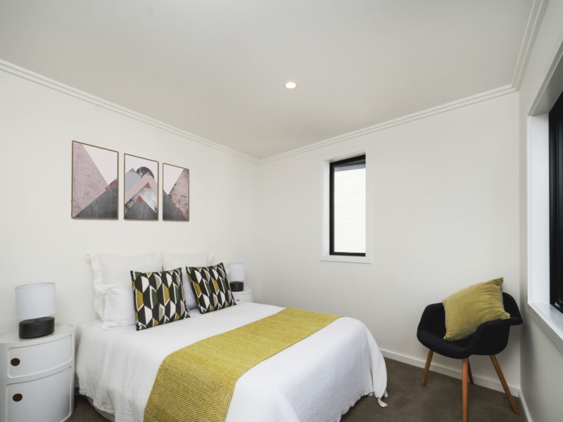 Downstairs bedroom at the Classic Builders Showhome in Hobsonville Point