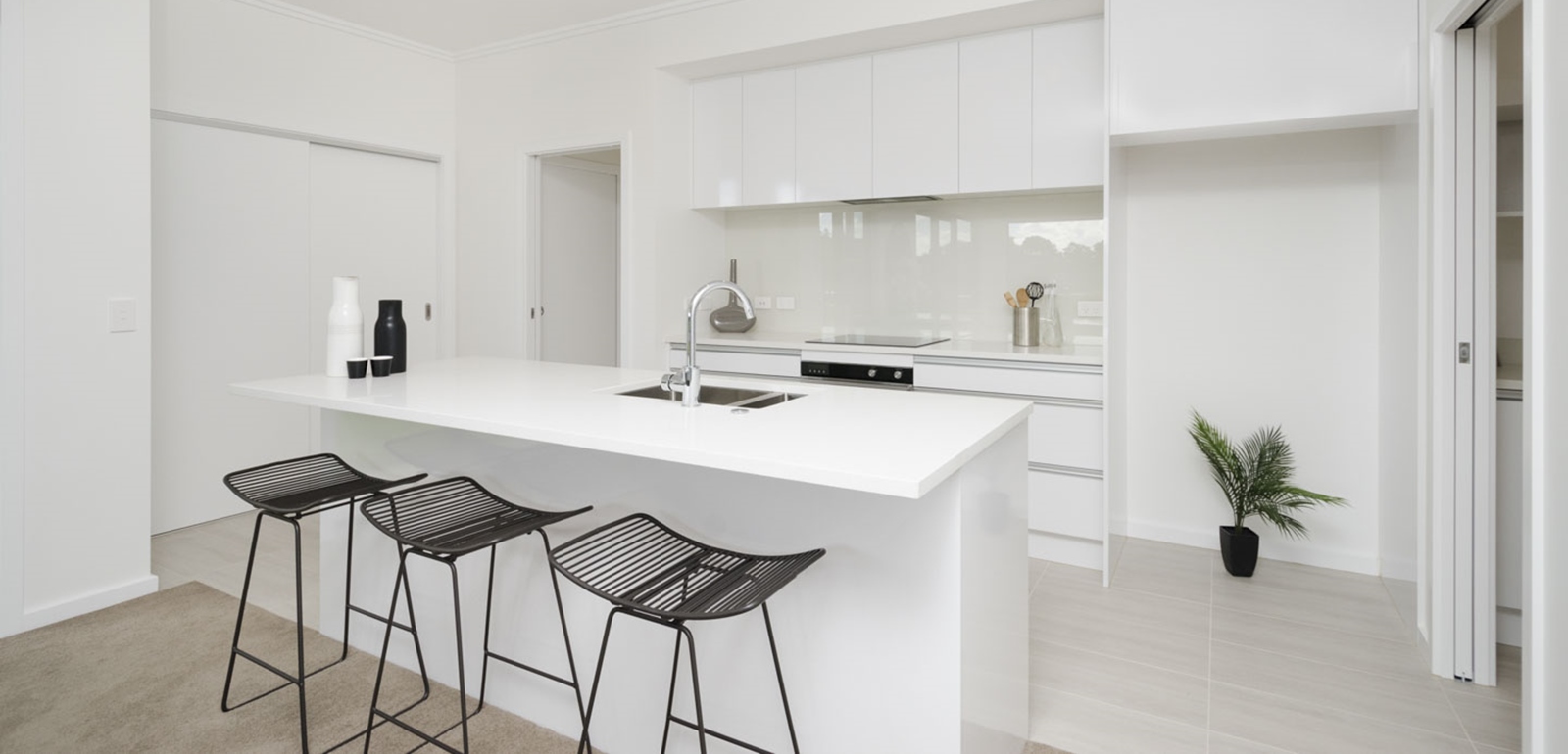 White kitchen in the Classic Builders Hobsonville Point Showhome