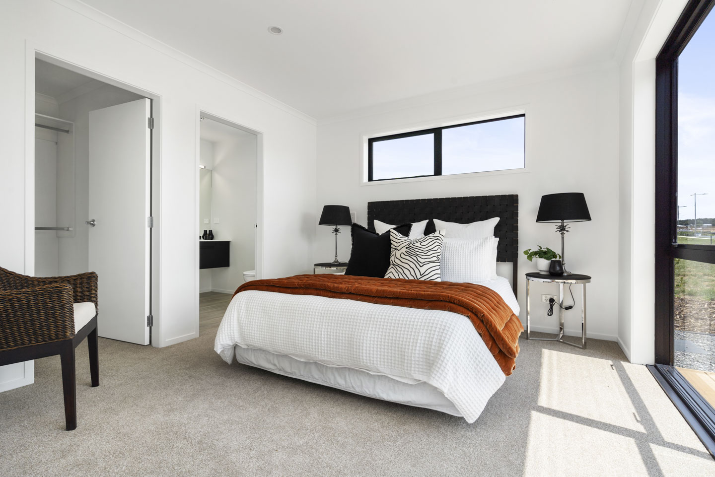 Master bedroom and ensuite of the Classic Builders Whangarei Showhome