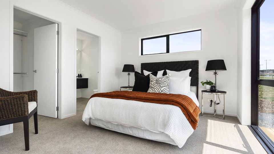 Master bedroom and ensuite of the Classic Builders Whangarei Showhome